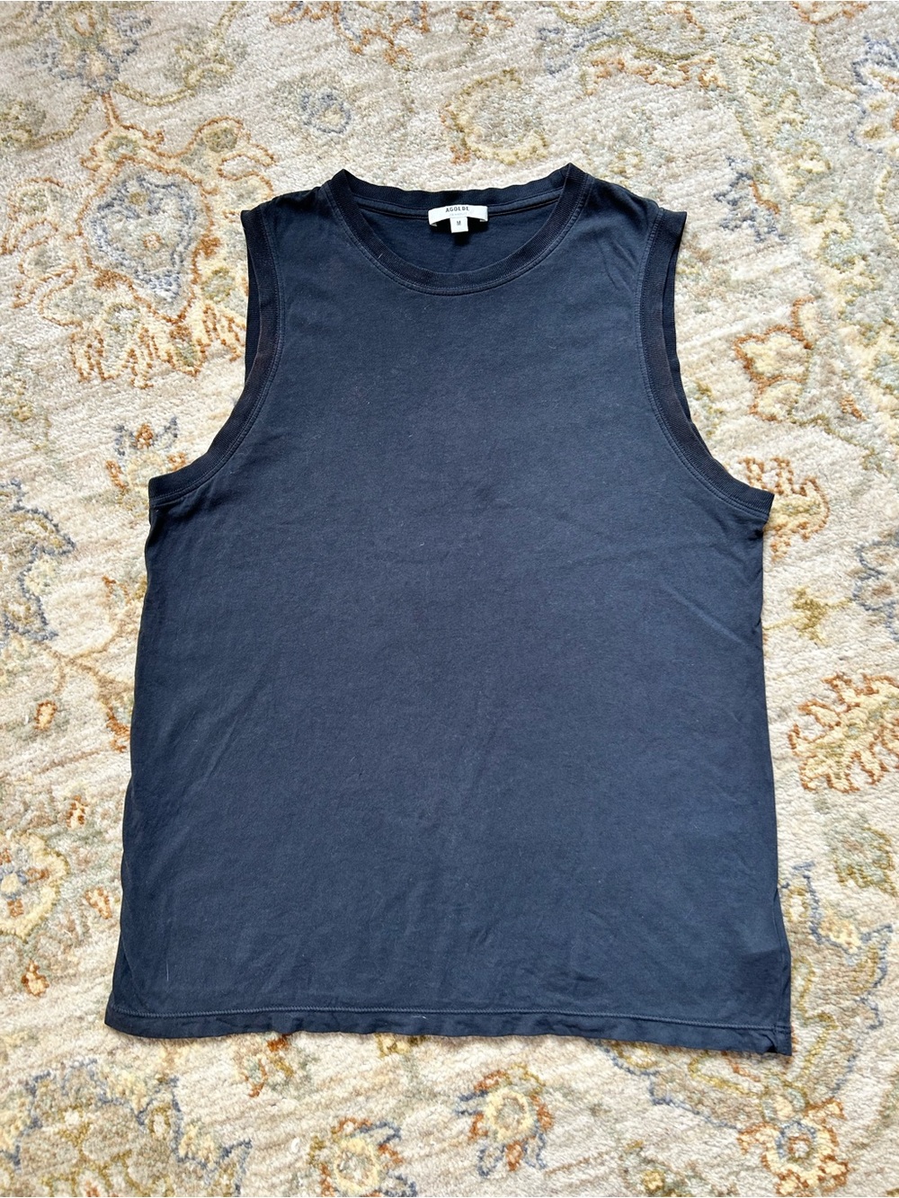 Agolde Women’s 100% Cotton Black Sleeveless Muscle Tank